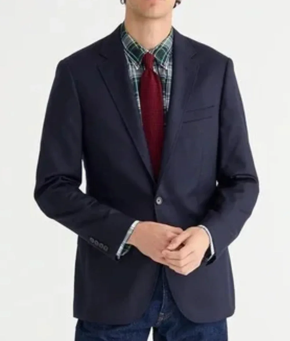 J.CREW BLUE LUDLOW SLIM FIT LEGACY ITALIAN WOOL FLANNEL SUIT JACKET AS943 40R